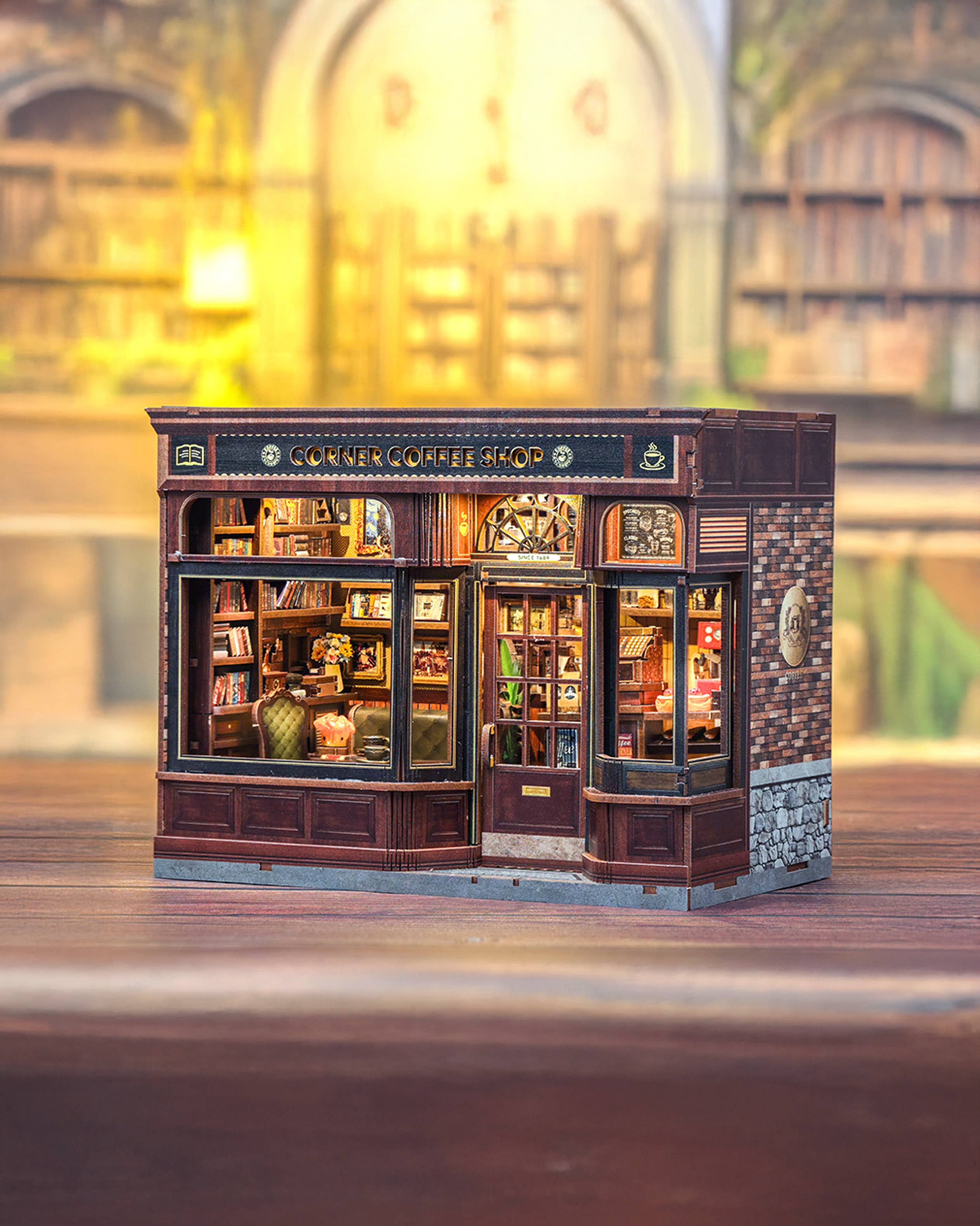 DIY Book Nook Kit: Corner Coffee Shop